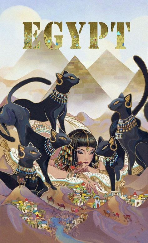 Egyptian Goddess Art, Egiptul Antic, Egyptian Cats, Egyptian Cat, Ancient Egyptian Gods, Ancient Egypt Art, Egypt Art, Ancient Egyptian Art, Egypt Travel