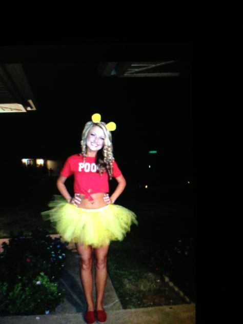 Winnie the Pooh tutu costume by Diana Baker Winnie The Pooh Tutu Costume, Winnie The Poo Costume Ideas, Yellow Tutu Costume Ideas, Hollowen Costume, Pooh Costume, Winnie The Pooh Costume, Girls Sewing Projects, Disney Races, Twin Halloween