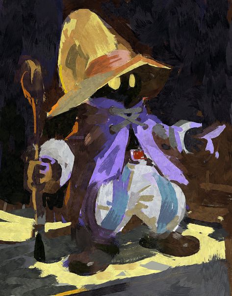 Vivi Ornitier, The Mage, Final Fantasy Ix, Final Fantasy Art, Art Pins, Fantasy Paintings, Chalk Pastels, Daily Painting, Dynamic Poses