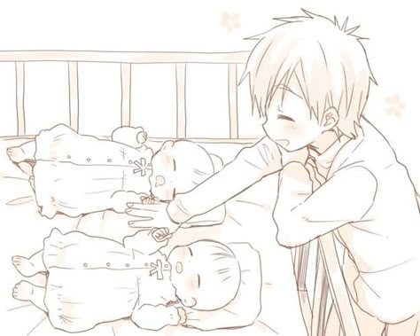 Free! || Makoto Tachibana - Ren Tachibana - Ran Tachibana Kid Anatomy, Mother And Child Drawing, Makoto Tachibana, Aphmau Fan Art, Drawing Body Poses, Anime Family, Swim Club, Anime Child, Book Art Diy