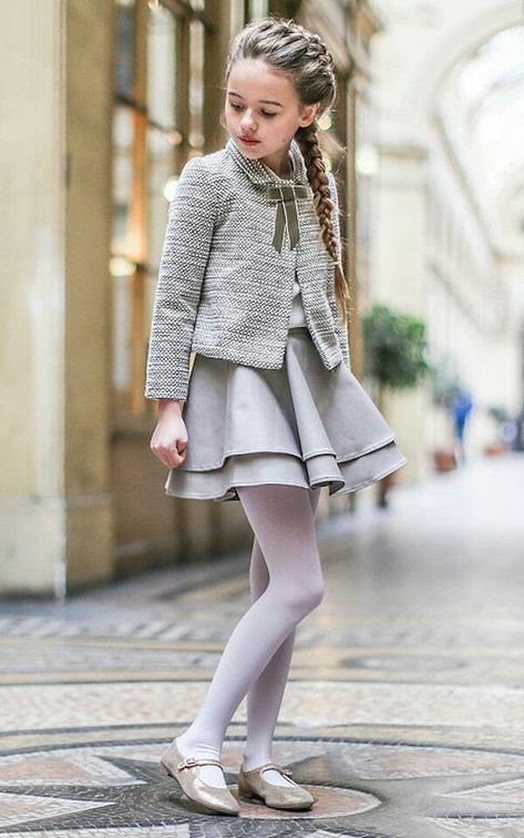 Pantyhose Fashion, White Tights, Girls Couture, בר מצווה, Dresses Kids Girl, Kids Style, Childrens Fashion