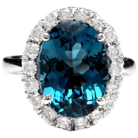 Pre-owned 14K White Gold 9.00ct Blue Topaz and Diamond Ring Size 7 ($1,620) ❤ liked on Polyvore featuring jewelry, rings, 14 karat white gold ring, 14k ring, 14 karat gold diamond ring, 14 karat gold ring and diamond jewelry Emerald Cut Aquamarine Ring, Emerald Cut Rings, Etsy Gold Ring, 14k White Gold Ring, White Gold Ring, London Blue Topaz, London Blue, Gold Diamond Rings, Quality Diamonds