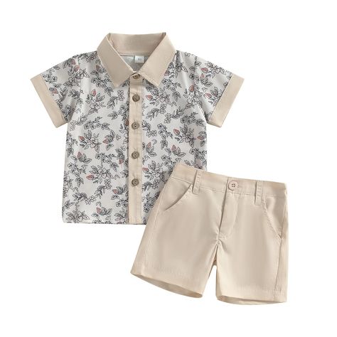 PRICES MAY VARY. Dress up your little one with this stylish button-down shirt set for every occasion. Made with a premium quality cotton blend, this set offers maximum comfort for your baby boy. The classic and stylish design of the shirt complements any outfit, making it perfect for both casual and formal events. The set comes with matching shorts, which makes a great gift that anyone can be proud to give to a lucky mom and baby. Available in a variety of sizes to fit babies from 1 to 5 years, Boy Summer Outfits, Formal Boys Outfit, Printed Shirt Outfit, Toddler Boy Summer Outfits, Stylish Baby Boy Outfits, Stylish Baby Boy, Boys Winter Clothes, Baby Boy Winter Outfits, Toddler Boy Summer