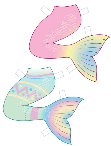 Mermaid Paper Crafts, Mermaid Paper Dolls Free Printable, Kate Made Paper Doll Mermaid, Paper Dollhouse Printable Mermaid, Mermaid Printables, Mermaid Cardstock Papers, Funny Video Clips, Paper Doll Template, Summer Holiday