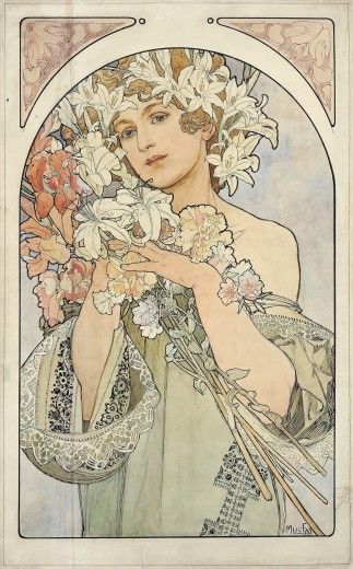 Alphonse Mucha Arte Aries, Art Nouveau Mucha, Motifs Art Nouveau, Illustration Art Nouveau, Alphonse Mucha Art, Design Art Nouveau, Mucha Art, Istoria Artei, Alfons Mucha