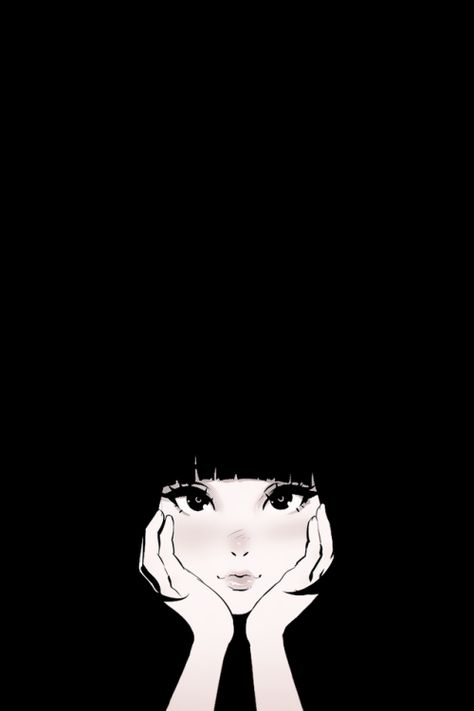 hexen Ilya Kuvshinov, In The Dark, Black Background, A Woman, Anime, Blue, Black