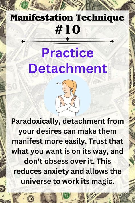 7 Tricks to Attract Abundance and Settle Your Debts ✅(Follow This Link)✅ Detachment Techniques, How To Practice Detachment, Practicing Detachment, Practice Detachment, Letter To The Universe, Manifestation Scripting, Time Affirmations, Detachment Quotes, Magic Practice