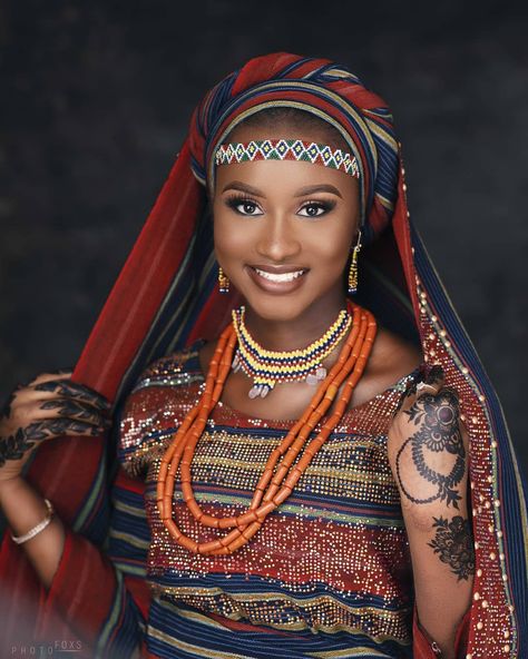 You're Going to Love This Fulani Bridal beauty Look Fulani Attire, Nigerian Traditional Wedding, 15 Jewelry, African Traditional Wedding Dress, Nigerian Bride, African Bride, Traditional Wedding Attire, Trendy Bride, African Traditional Wedding