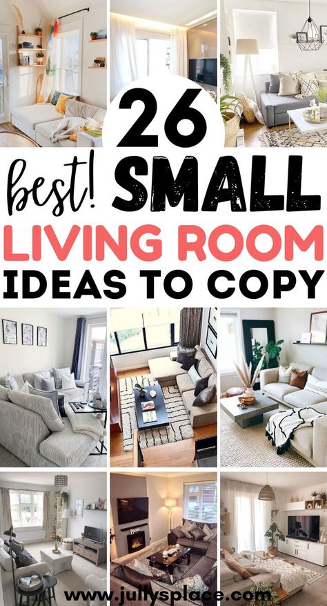 small living room , small living room ideas, living room ideas, living room decor, living room inspo, tiny living room Seating Ideas For Small Spaces Living Rooms, Simple Living Room Set Up, Furniture Arrangements Small Living Room, How To Set Up A Small Living Room Layout, Facing Sofas Small Living Room, Furniture Set Up For Small Living Room, Small Space Farmhouse Living Room, Open Living Room Layout Apartment, Arranging A Small Living Room