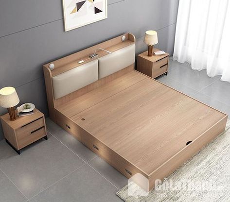 Queen Size Bed Designs With Storage, Mdf Bed Design, Puja Unit, Mdf Bed, Wooden Bed With Storage, Bed Designs With Storage, Space Saving Furniture Bedroom, Simple Bed Designs, Double Bed With Storage