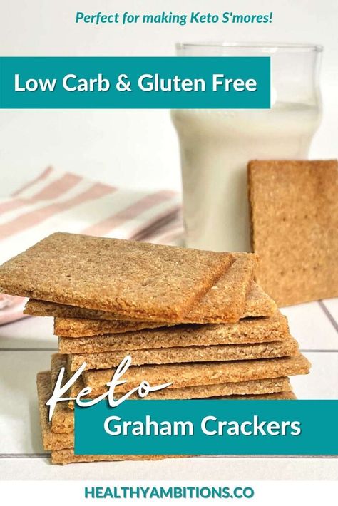 Keto Graham Crackers, Graham Cracker Dough, Keto Chocolate Cheesecake, Sugar Free Marshmallows, Graham Cracker Recipes, Gluten Free Graham Crackers, Crispy Crackers, Homemade Graham Crackers, Keto Candy