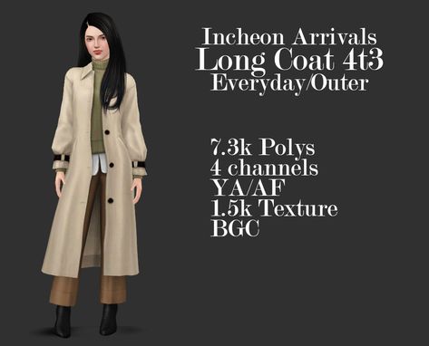 Sims 3 Cc, Female Sims, Sims 3 Cc Finds, Sims 3 Mods, Feather Coat, Casual Outerwear, Long Trench Coat, Cc Finds, Maxis Match