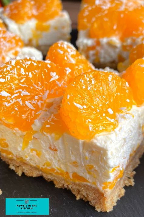 Mandarin Cheesecake, Orange Cheesecake Recipes, Orange Recipes Dessert, Mandarine Recipes, Jello Mold Recipes, Orange Dessert, Breakfast Bites, Bake Dessert, Cheesecake Desserts