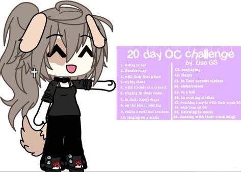 20 Day Oc Challenge, Day Oc Challenge, 20 Day Challenge, Oc Challenge, Day Challenge, Gacha Club, Another One, Listening To Music, Mythical Creatures