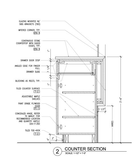 Gallery - Compartes Melrose / AAmp Studio - 23 Bar Detail Drawing, Cabinet Detail Drawing, Drawer Detail, Furniture Details Drawing, Millwork Details, Drawing Furniture, Detail Drawing, Detail Arsitektur, Reception Desk Design