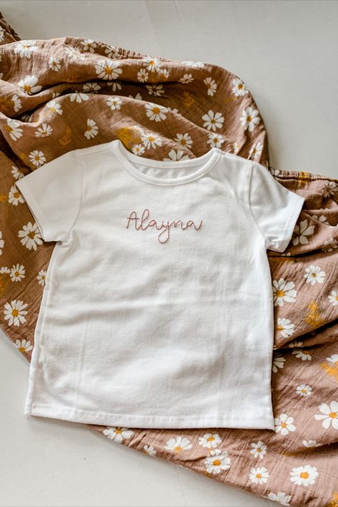 Custom Toddler Tee with Name Personalized Clothing, Basic Embroidery, South Haven, Name Embroidery, Basic Embroidery Stitches, Shirt Embroidery, Personalized Clothes, Embroidered Hats, Embroidered Shorts