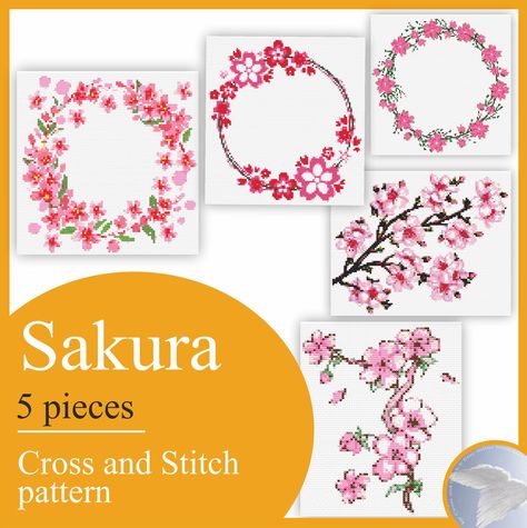 Excited to share the latest addition to my #etsy shop: Sakura - decoratively flowering Japanese cherry, symbolizes spring, temporality. Cross stitch model instruction schemes for embroidery. https://etsy.me/40Q8Vqh #embroidery #crossstitch #sakura #japanesecherry #deco Sakura Cross Stitch, Sakura Flower, Dmc Floss, Extra Fabric, Tapestry Needle, Stitch Design, Season Colors, Cross Stitch Designs, Embroidery Files