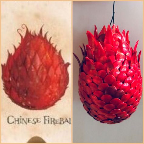 DIY Harry Potter Chinese Fireball Dragon Egg Harry Potter Dragon Eggs, Dragon Egg Harry Potter Diy, Dragon Egg Harry Potter, Dragon Egg Art, Dragon Eggs Art, Dragon Egg Diy, Dragon Egg Ornament, Harry Potter Dragon, Harry Potter Christmas Ornaments