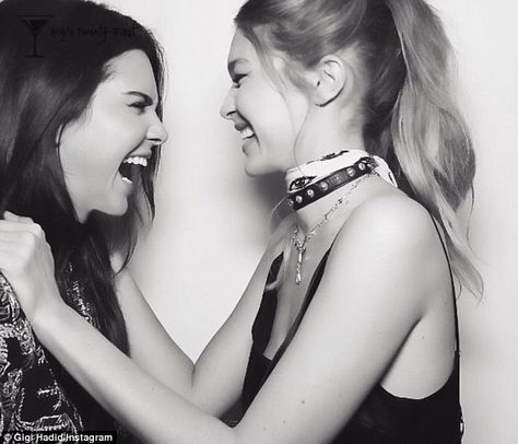 Gigi Hadid, Kendall Jenner, Black And White, Birthday, White, Black