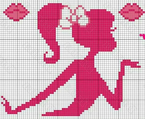 Barbie Pixel Grid, Pixel Blanket, Knitting Graphs, Girls Animation, Crochet Grid, Little Cotton Rabbits, Embroidery Hearts, Crochet Barbie, Pixel Crochet