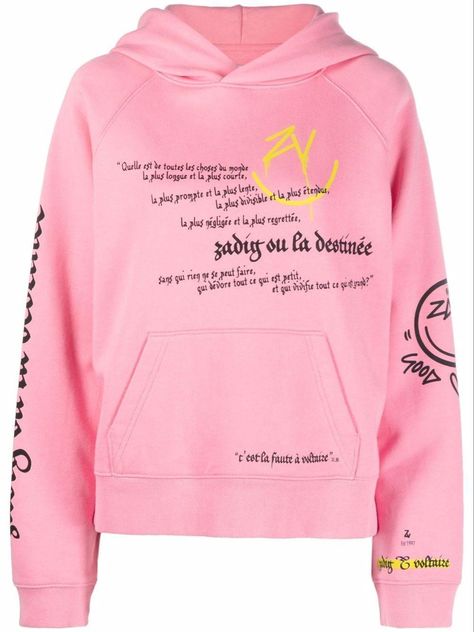 Zadig et Voltaire hoodie Happy Manga, Shoes Prada, Designer Hoodies, Hoodies For Women, Miu Miu Shoes, Prada Bags, Zadig And Voltaire, Pink Hoodie, Pink Sweatshirt