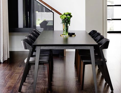 Timber Dining Table, Dining Chair Design, Dining Table Black, European Furniture, Wood Dining Chairs, The Raven, Italian Furniture, Furniture Designer, Dining Room Chairs