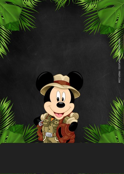 Disney Safari Birthday, Safari Birthday Invitation, Anna Birthday, Mickey Safari, Safari Birthday, Disney Party, Birthday Invitations, Invitation Template, Disney