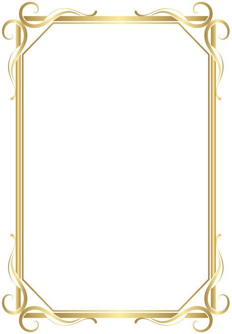 ️*.:｡ * .:｡ * .｡.:* . ･｡.:* | Page Borders Design, Frame Gold Border Frame Transparent, Gold Border Png, Gold Border Frame, Gold Border Design, Picture Frame Template, Border Transparent, Picture Borders, Clip Art Frames Borders, Certificate Border