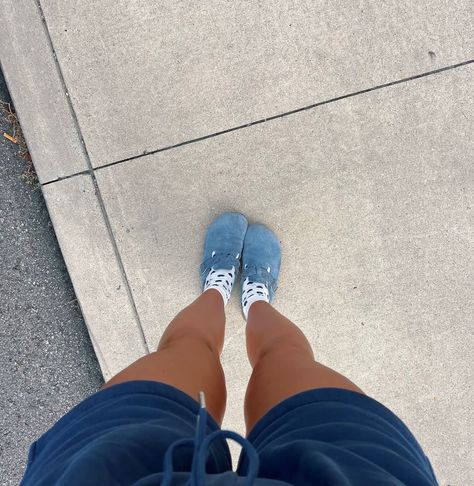 Blue Birkenstocks, Blue Aesthetic Summer, Tanned Girl, Summer Ootd, Birkenstock Boston, Aesthetic Summer, Blue Aesthetic, Birkenstock, Boston