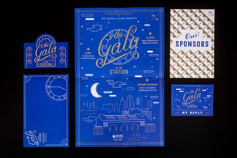 KVC Gala 2017 Invitation "Gala at the Station" on Behance Gala Invitation, Branding Design Studio, Event Branding, Gala Events, Gala Dinner, Save The Date Postcards, Invitation Inspiration, Year 2, Fundraising Events