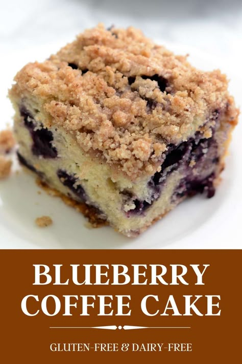 Bursting with blueberries and topped with cinnamon streusel this gluten-free blueberry coffee cake is a delicious treat for breakfast, brunch or coffee time. Pillsbury Gluten Free, Cinnamon Streusel Topping, Gluten Free Coffee Cake, Espresso Cake, Gluten Free Coffee, Cold Cut, Blueberry Coffee Cake, Blueberry Coffee, Cinnamon Streusel