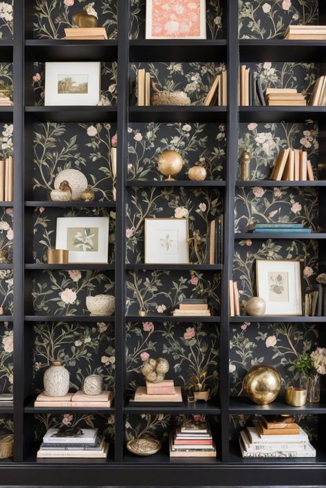 Discover daily interior designer routine with the stylish addition of a black bookcase with wallpaper backing, perfect for enhancing the ambiance of your home.
#ad  


#home
#wallpaint2024
 #color2024
 #DIYpainting
 ##DIYhomedecor
 #Fixhome Black Bookshelves With Wallpaper Backing, Book Shelf With Wallpaper, Built In Shelves With Wallpaper Back, Wallpaper On Back Of Bookshelves, Shelf With Wallpaper Back, Billy Bookcase Makeover, Wallpaper Back Of Bookshelf, Built Ins With Wallpaper Backing, Wallpaper Shelf Backing