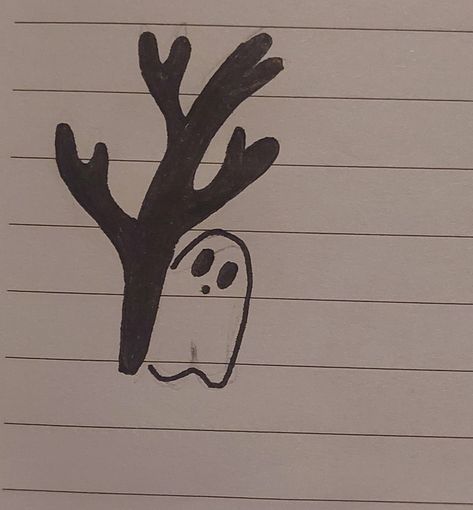 Halloween Drawings, Tree Drawing, Leaf Tattoos, Easy Drawings, Palm Trees, Tattoo Ideas, Ghost, Jewelry Making, Halloween