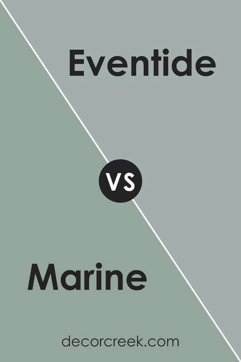 Marine SW 9659 and Eventide SW 9643 by Sherwin Williams offer nuanced blues, each imparting distinct moods. Marine delves deep, bold like the ocean, perfect for sophisticated spaces or accent walls. Eventide, a softer, serene blue, evokes dusk skies, ideal for tranquil environments like bedrooms or bathrooms. Marine commands attention with its vibrant depth, while Eventide offers a calming retreat. Recommended: SW 9643 Eventide. Sw Sea Mariner, Eventide Sherwin Williams Bedroom, Sw Deep Sea Dive, Sherwin Williams Mariner Paint, Sw Eventide, Sherwin Williams Eventide, Sherwin Williams Deep Sea Dive, Eventide Sherwin Williams, Sw Loyal Blue Paint