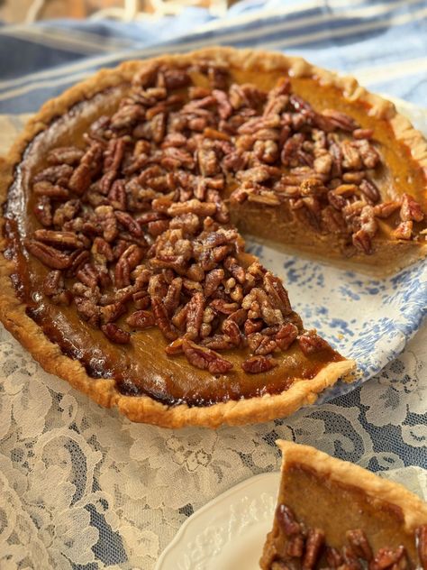 Pecan Pumpkin Pie, Maple Pecan Pie, Pecan Pumpkin, Favorite Holiday Desserts, The Southern Lady Cooks, Southern Lady Cooks, Pumpkin Pecan Pie, Pumpkin Pie Mix, Holiday Favorite Recipes