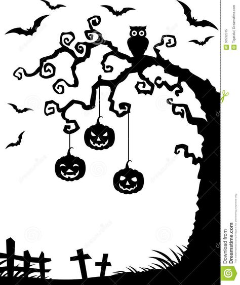 Diy Halloween Window Decorations, Marcos Halloween, Halloween Deserts, Imprimibles Halloween, Spooky Tree, Pumpkin Illustration, Casa Halloween, Dead Tree, Disneyland Halloween