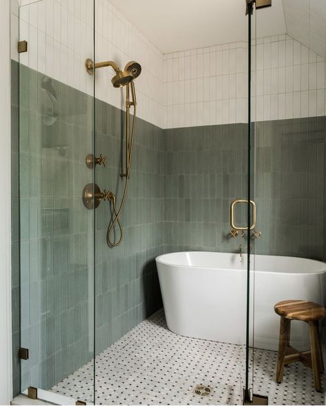 Traditional Wet Room Bathroom, Open Tub Shower Combo, Wet Room Shower And Tub, Bath In Shower Area Walk In, Water Room Bathroom, Walkthrough Shower Ideas, Bathtub In Shower Walk In Master Bath, Modern Bathtub Shower Combo, Tub Inside Shower Layout Wet Rooms