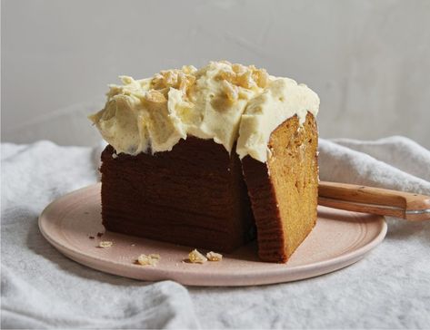 Pumpkin Angel Food Cake, Squash Cake, Pecan Brownies, Sweet Potato Cake, Dairy Free Cream, Sour Cream Recipes, Cream Cheese Frosting Recipe, Cake With Cream Cheese Frosting, Thanksgiving Meal