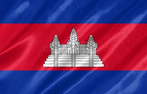 Cambodian Flag, Cambodia Flag, Anime Long Hair, Texture Illustration, Satin Texture, Object Drawing, 3d Object, Cambodia, Stock Illustration