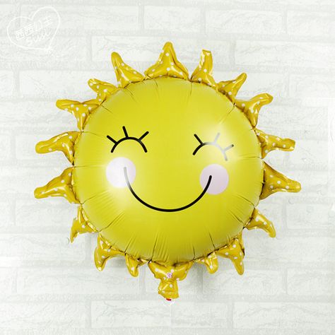 1pc Big Smile Balloons Sun Foil Ballons Children Happy Birthday Party Decoretion… Baby Shower Party Themes, Happy Balloons, Party Photo Backdrop, Sunshine Baby Showers, Sunshine Birthday, Mylar Balloons, Balloon Decorations Party, Helium Balloons, Balloon Bouquet