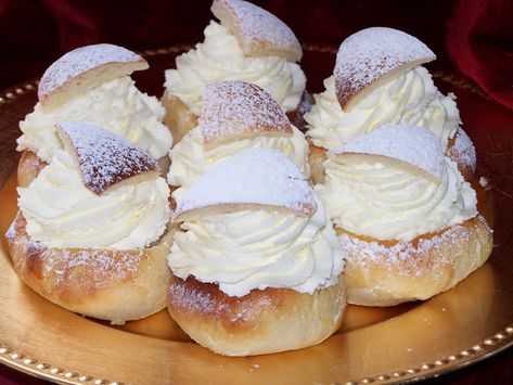 Swedish Traditions, Cinnamon Roll Dough, Almond Paste, Blanched Almonds, Creamed Eggs, Pastry Bag, Heavy Whipping Cream, Cinnamon Rolls, Baking Recipes