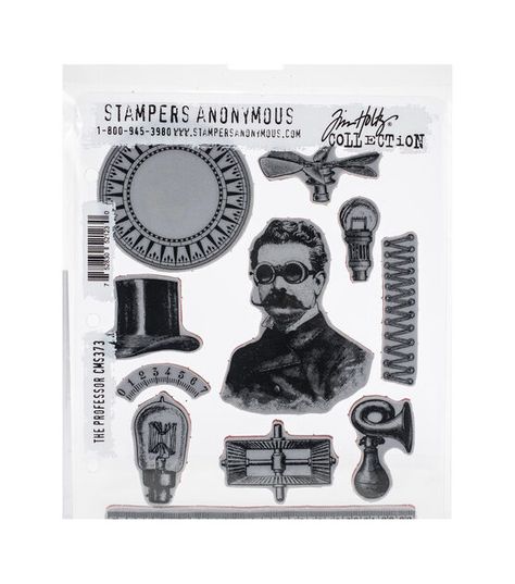 Tim Holtz Cling Stamps 7''X8.5'' The Professor Storage Binder, Steampunk Theme, Tim Holtz Stamps, Stamp Storage, The Professor, Vintage Junk, Craft Room Organization, Joanns Fabric And Crafts, Altered Books