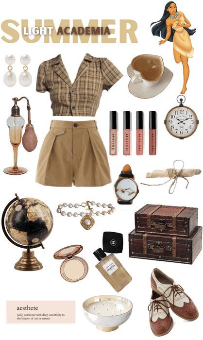 Pocahontas Aesthetic Outfit, Light Academia Things, Light Academia Style Summer, Light Academia Fashion Summer, Pocahontas Outfit Ideas, Light Academia Aesthetic Outfit Summer, Light Academia Summer Outfit, Light Academia Aesthetic Clothes, Soft Academia Aesthetic Outfits