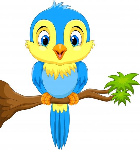 Cute blue bird on a tree branch Premium ... | Premium Vector #Freepik #vector #character #bird #animal #colorful Blue Bird Craft Preschool, Cute Bird Drawing Cartoon, Cartoon Birds Cute, Bird On Branch Drawing, Bird Cute Drawing, Cute Birds Drawing, Cartoon Bird Drawing, Animal Cartoon Characters, Baby Zebra Drawing