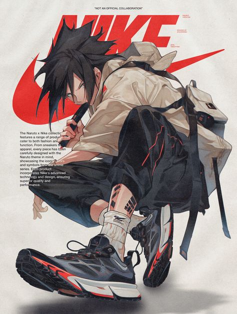 Anime Character Streetwear, Naruto Fashion Art, Sasuke Illustration, Naruto Poses, Street Wear Anime, Naruto Streetwear, Streetwear Drawing, Anime Streetwear Art, Naruto Fashion