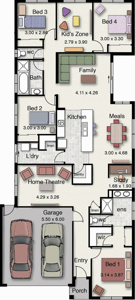 It's no wonder our Birchgrove 220 is such a popular home. Perfect for families! Gallery Pantry, Basement Study, Hotondo Homes, Study Area, House Blueprints, Room Kids, Spiral Staircase, Modern House Plans, Sims House