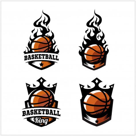 Basketball ball fire and king badge logo... | Free Vector #Freepik #freevector #logo #arrow #star #badge Basketball Logo Design Ideas, Cool Basketball Jerseys, Logo Arrow, Basketball Logo Design, Diy Basketball, Design Company Names, Logo Maker App, Logo Maker Free, Basketball Clipart