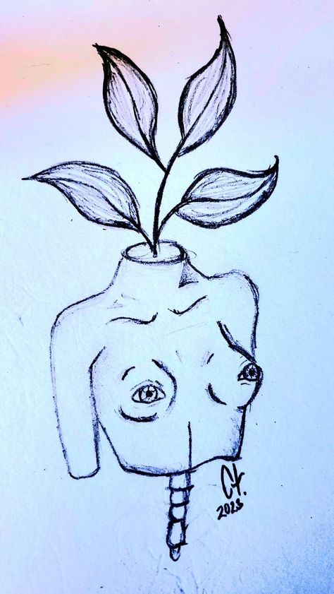 Weird Drawing Aesthetic, Simple Creepy Paintings, Face Drawing Inspiration, Easy Trippy Things To Draw Pencil, Trippy Scary Drawing Ideas Easy, Scary Line Art, Weird Small Drawings, Flower With Eyes Drawing, Cute But Creepy Drawings