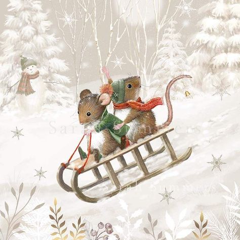 Christmas Mouse Illustration, Winter Illustration Art, Maus Illustration, Snow Illustration, Sweet Drawings, Christmas Teddy Bear, Winter Illustration, Winter Animals, Christmas Mouse