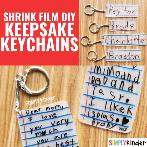 Shrink Film Keepsake Keychains - Simply Kinder Shrink Film, Shrink Paper, Sharpie Markers, Sharpie Marker, Black Sharpie, Dear Mom, Mini Charm, Wellness Gifts, Cool Names